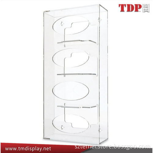 Quad Side-Loading latex glove dispenser Four Pocket Glove Dispenser clear acrylic wall mounted glove dispenser for four boxes